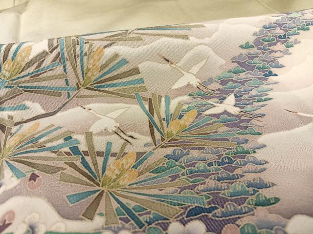 平和屋着物●本加賀友禅作家　前川哲　色留袖　飛鶴松文　暈し染め　正絹　逸品　AAAT3123np