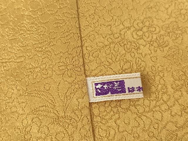 平和屋着物●久保田一竹 幻の辻が花 色無地 草花地紋 芥子色 金通し地 さが美扱い 正絹 逸品 AAAT3136np