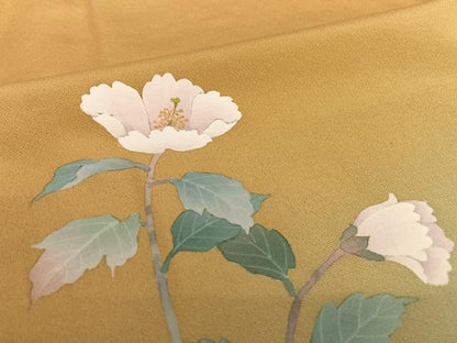 平和屋着物●訪問着 手描き ハイビスカス 暈し染め 正絹 逸品 AAAT3139np