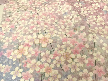 平和屋着物●訪問着 駒刺繍 枝桜 金糸 銀通し地 ロング丈 正絹 逸品 AAAT3144np