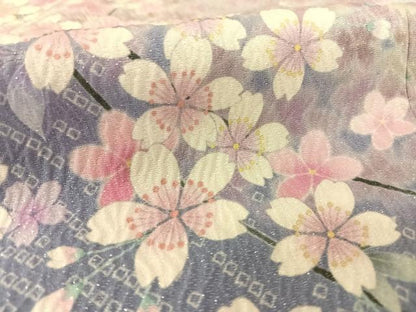 平和屋着物●訪問着 駒刺繍 枝桜 金糸 銀通し地 ロング丈 正絹 逸品 AAAT3144np