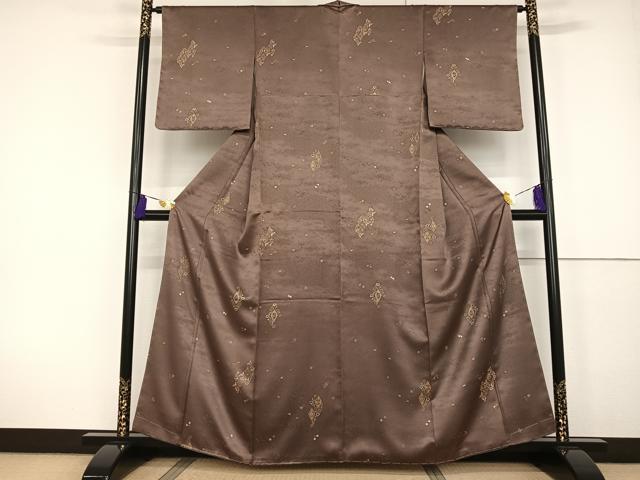 平和屋着物●創業460年・千總　小紋　花菱文　金彩　高島屋扱い　正絹　逸品　未使用　AAAT3147np