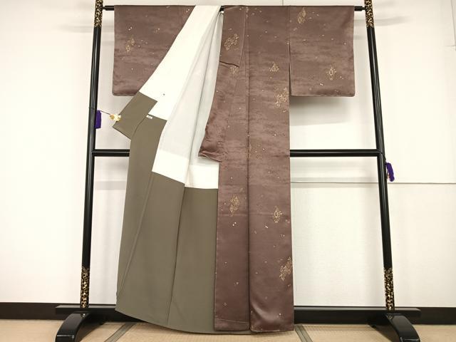 平和屋着物●創業460年・千總　小紋　花菱文　金彩　高島屋扱い　正絹　逸品　未使用　AAAT3147np