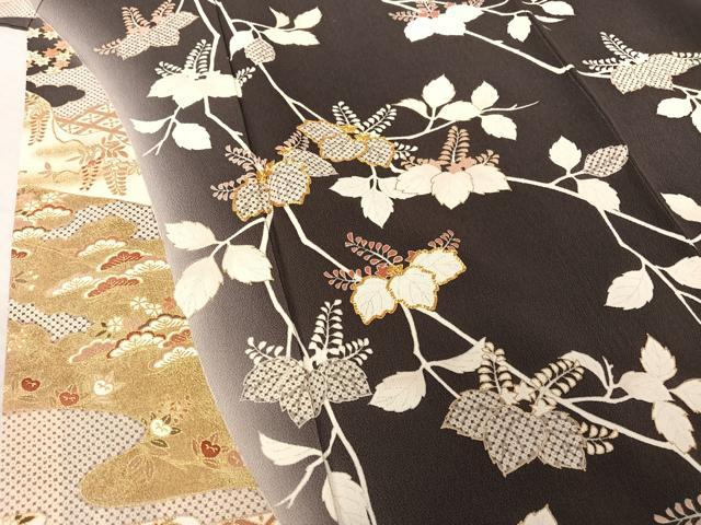 平和屋着物●銀座きしや 訪問着 駒刺繍 桐 暈し染め 金彩 たとう紙付き 正絹 逸品 AAAT3153np