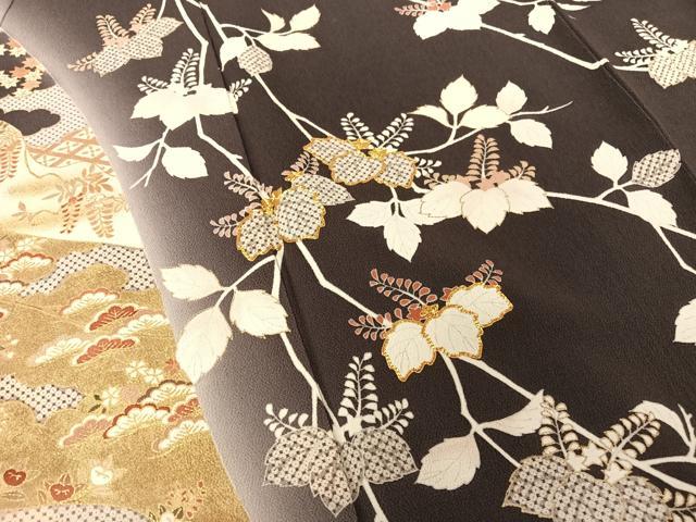 平和屋着物●銀座きしや 訪問着 駒刺繍 桐 暈し染め 金彩 たとう紙付き 正絹 逸品 AAAT3153np