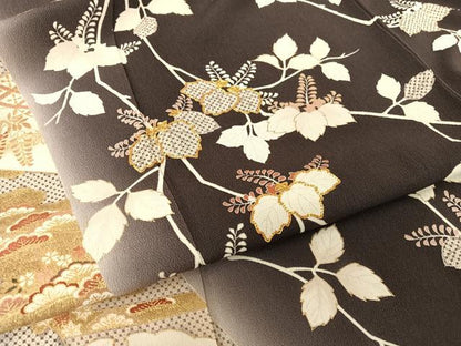 平和屋着物●銀座きしや 訪問着 駒刺繍 桐 暈し染め 金彩 たとう紙付き 正絹 逸品 AAAT3153np
