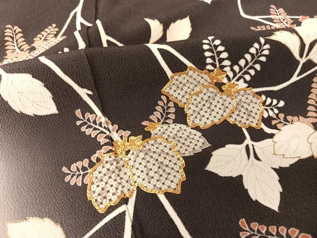 平和屋着物●銀座きしや 訪問着 駒刺繍 桐 暈し染め 金彩 たとう紙付き 正絹 逸品 AAAT3153np
