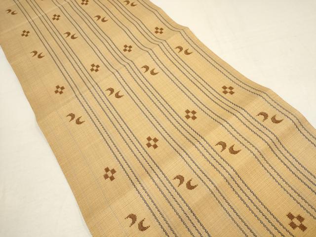 平和屋着物●八寸名古屋帯 紬地 琉球絣間道 正絹 逸品 AAAT3785wj