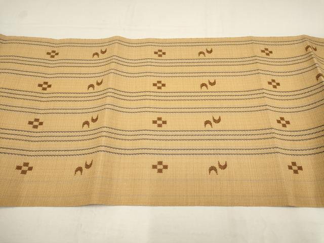 平和屋着物●八寸名古屋帯 紬地 琉球絣間道 正絹 逸品 AAAT3785wj