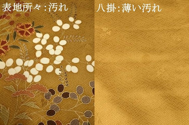 平和屋着物□訪問着 草花文 暈し染め 金糸 金彩 正絹 逸品