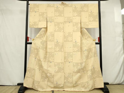 平和屋着物●小紋　舞桜文　洗える着物　AAAT4395ma