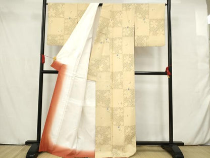 平和屋着物●小紋　舞桜文　洗える着物　AAAT4395ma