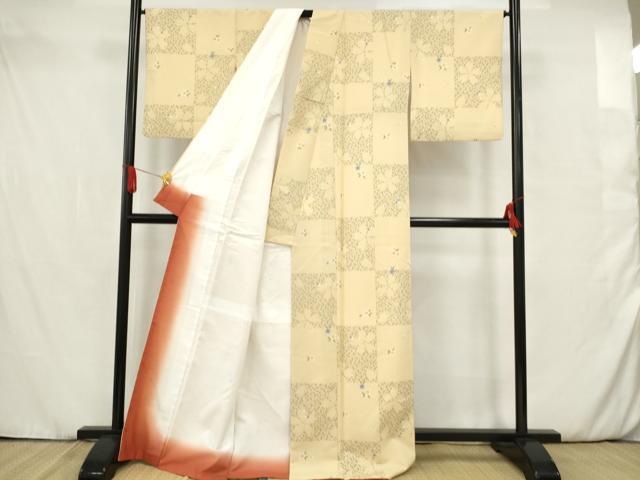 平和屋着物●小紋　舞桜文　洗える着物　AAAT4395ma