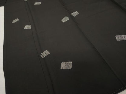 平和屋着物●上質な小紋　源氏香　黒地　正絹　逸品　AAAT5087ck