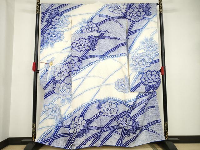 平和屋着物●豪華振袖　総絞り　舞花文　正絹　逸品　AAAT5115ck