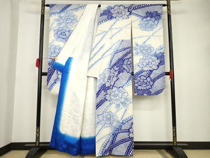 平和屋着物●豪華振袖　総絞り　舞花文　正絹　逸品　AAAT5115ck