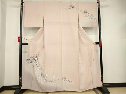 平和屋着物●十日町友禅作家　岡村蒼風　訪問着　枝花文　暈し染　正絹　逸品　AAAT5134ck