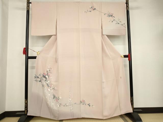 平和屋着物●十日町友禅作家　岡村蒼風　訪問着　枝花文　暈し染　正絹　逸品　AAAT5134ck