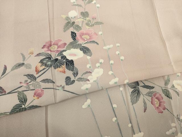 平和屋着物●十日町友禅作家　岡村蒼風　訪問着　枝花文　暈し染　正絹　逸品　AAAT5134ck