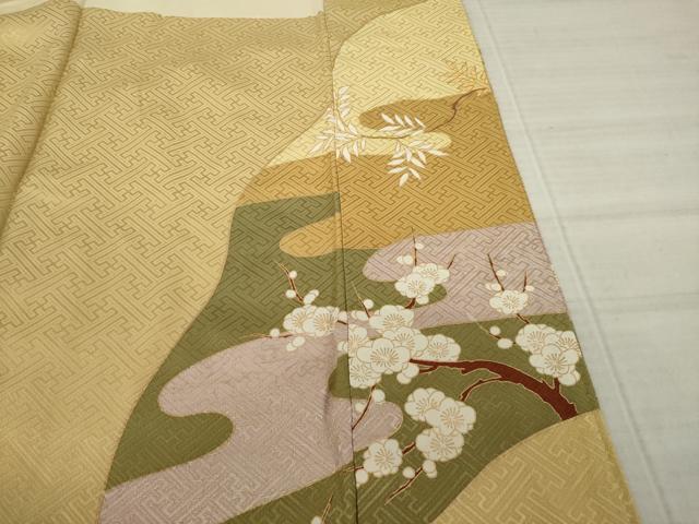 平和屋着物●豪華色留袖 駒刺繍 風景枝花文 金彩 正絹 逸品 AAAT5156ck