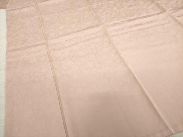 平和屋着物●ジャパンオートクチュール 渡辺雪三郎 色無地 花唐草地紋 珊瑚色 正絹 逸品 AAAT5175ck