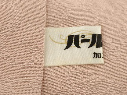 平和屋着物●ジャパンオートクチュール 渡辺雪三郎 色無地 花唐草地紋 珊瑚色 正絹 逸品 AAAT5175ck