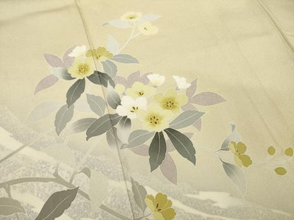 平和屋着物●訪問着 作家物 流水枝花文 正絹 逸品 AAAT5190ck