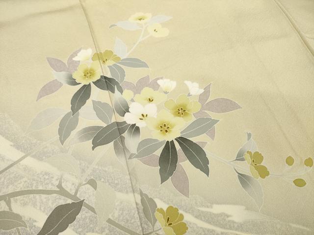平和屋着物●訪問着 作家物 流水枝花文 正絹 逸品 AAAT5190ck