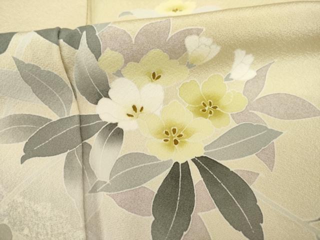 平和屋着物●訪問着 作家物 流水枝花文 正絹 逸品 AAAT5190ck