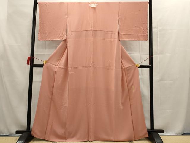 平和屋着物●上質な色無地　作家物　紅梅色　正絹　逸品　未使用　AAAT5924ru