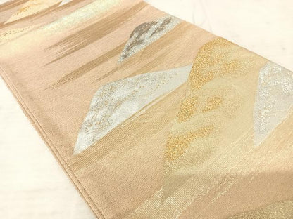 平和屋着物◎明綴れ 六通柄袋帯 遠山風景文 プラチナ箔 金銀糸 正絹 逸品 AAAT6047yx