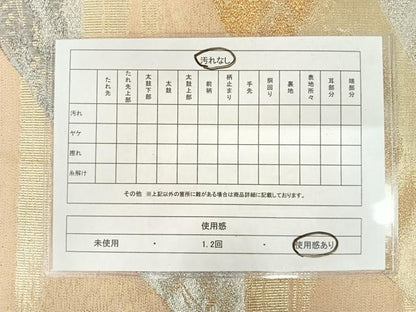 平和屋着物◎明綴れ 六通柄袋帯 遠山風景文 プラチナ箔 金銀糸 正絹 逸品 AAAT6047yx