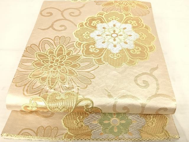 平和屋着物◎六通柄袋帯 正倉院花文 金銀糸 正絹 逸品 AAAT6049yx