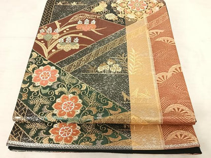 平和屋着物◎六通柄袋帯 唐織 正倉院花文 金銀糸 正絹 逸品 AAAT6067yx