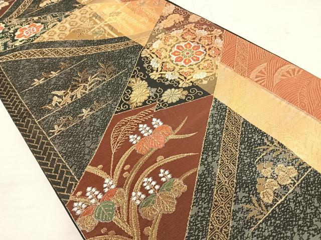 平和屋着物◎六通柄袋帯 唐織 正倉院花文 金銀糸 正絹 逸品 AAAT6067yx