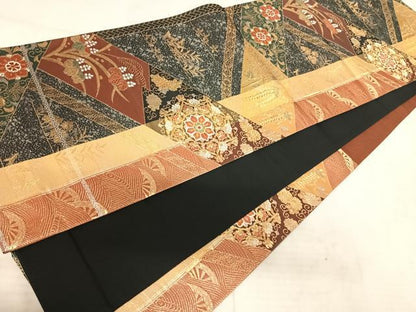 平和屋着物◎六通柄袋帯 唐織 正倉院花文 金銀糸 正絹 逸品 AAAT6067yx