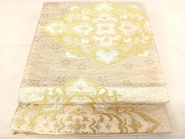 平和屋着物◎六通柄袋帯 唐織 正倉院花文 金銀糸 正絹 逸品 AAAT6077yx