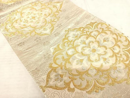 平和屋着物◎六通柄袋帯 唐織 正倉院花文 金銀糸 正絹 逸品 AAAT6077yx
