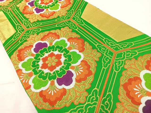 平和屋着物◎六通柄袋帯 唐織 京秀苑 正倉院花文 金糸 正絹 逸品 AAAT6168yx