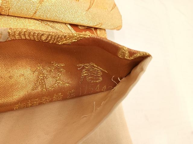 平和屋着物◎六通柄袋帯 唐織 校倉 吉祥花文 金糸 正絹 逸品 AAAT6170yx