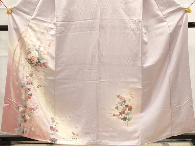 お引きずり・お引き摺り・引き振袖　結婚式　草花文　暈し染め　金銀彩　逸品 平和屋着物▽お引きずり・お引き摺り・引き振袖 和装 結婚式
