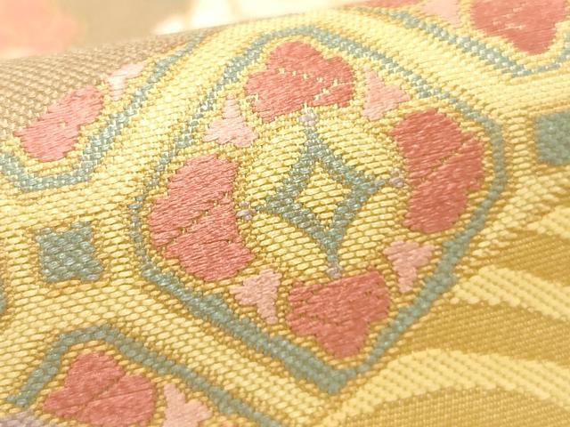 平和屋本店●六通柄袋帯　唐織　亀甲華絢爛　正絹　逸品　AAAT6553ay