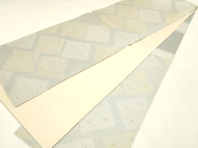 平和屋本店●六通柄袋帯　松菱文　金銀糸　正絹　逸品　AAAT6556ay