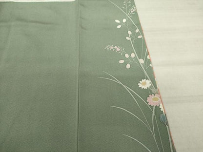 平和屋着物●訪問着 作家物 草花文 暈し染 金銀彩 正絹 逸品 AAAT6601ck