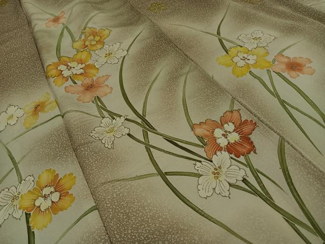 平和屋着物□訪問着 草花文 暈し染め 金彩 正絹 逸品 AAAT6840mf