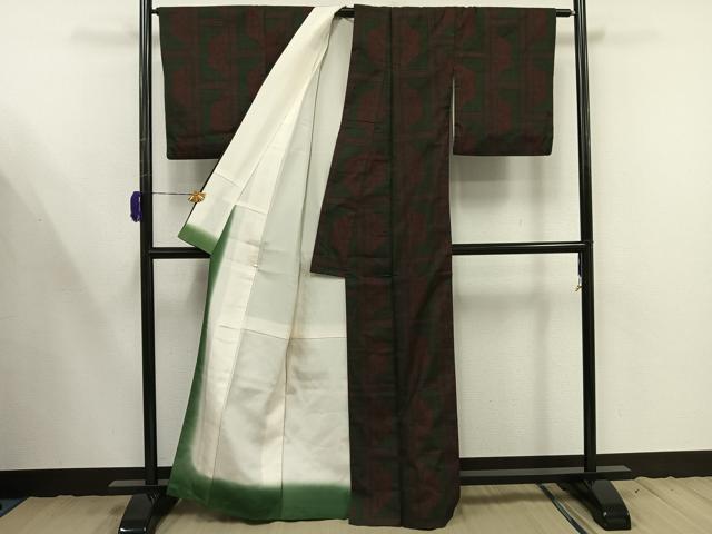平和屋着物□本場大島紬 7マルキ 幾何学文様 正絹 逸品 未使用