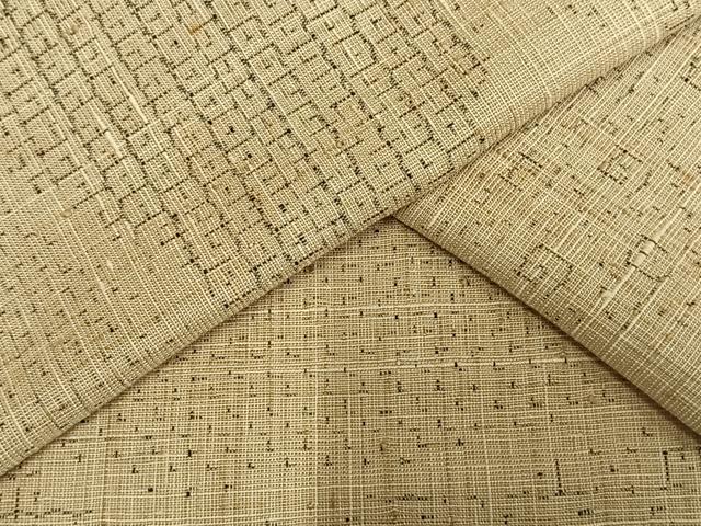 平和屋着物▽上質な紬　単衣　亀甲絣　正絹　逸品　AAAT7357fy