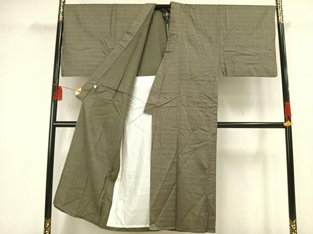 平和屋着物▽男性 紬 単衣 籠目 正絹 逸品 AAAT7383fy