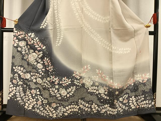 平和屋着物▽訪問着 単衣 作家物 辻が花 絞り 正絹 逸品 AAAT7413fy