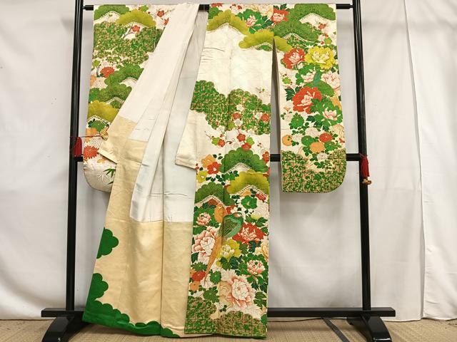 kairorisuA684★逸品‼️豪華刺繍‼️ひな祭り‼️正絹2m9cm 平和屋着物□豪華振袖 駒刺繍 花鳥文 金彩 正絹 逸品 AAAT7793es